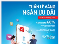 Giảm giá tới 60% khi mua sắm trực tuyến qua VietinBank iPay Mobile