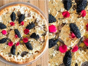 Bánh pizza phủ vàng lá 24K, giá 2.000 USD ở Mỹ