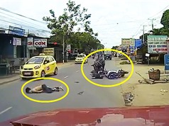 Clip: Vượt xe taxi, 2 nam thanh niên nhận cái kết đắng