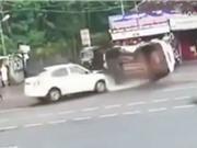 Clip: Xe Hyundai Creta bị tông lật nhào như phim hành động