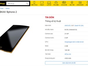 Thế Giới Di Động tung tin đồn về Bphone 2 trên website chính thức