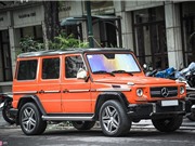 Mercedes G63 AMG màu cam nổi bật trên đường phố Hà Nội