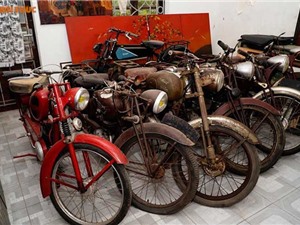 Cận cảnh kho báu xe máy cổ thời Pháp giữa lòng Hà Nội