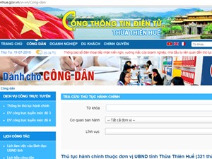 Thừa Thiên-Huế đứng đầu về phát triển Chính phủ điện tử cấp tỉnh