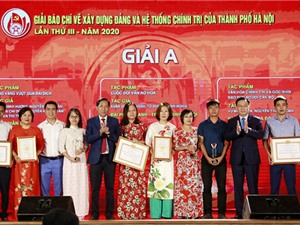 Hà Nội trao giải thưởng báo chí về xây dựng Đảng và hệ thống chính trị 