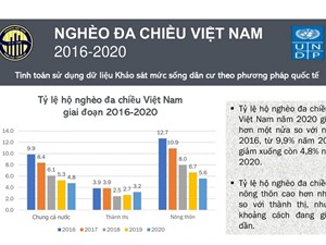 [Infographic] Tỷ lệ hộ nghèo đa chiều ở Việt Nam giảm hơn một nửa trong 5 năm