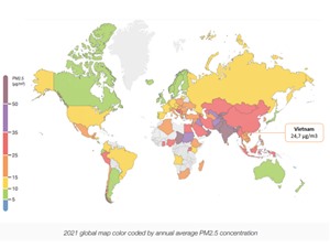 Việt Nam đứng thứ 3 Đông Nam Á và thứ 36 thế giới về ô nhiễm bụi PM2.5