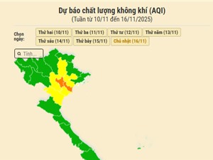 [Infographic] Dự báo chất lượng không khí trên cả nước - tuần từ 10/11 đến 16/11/2025